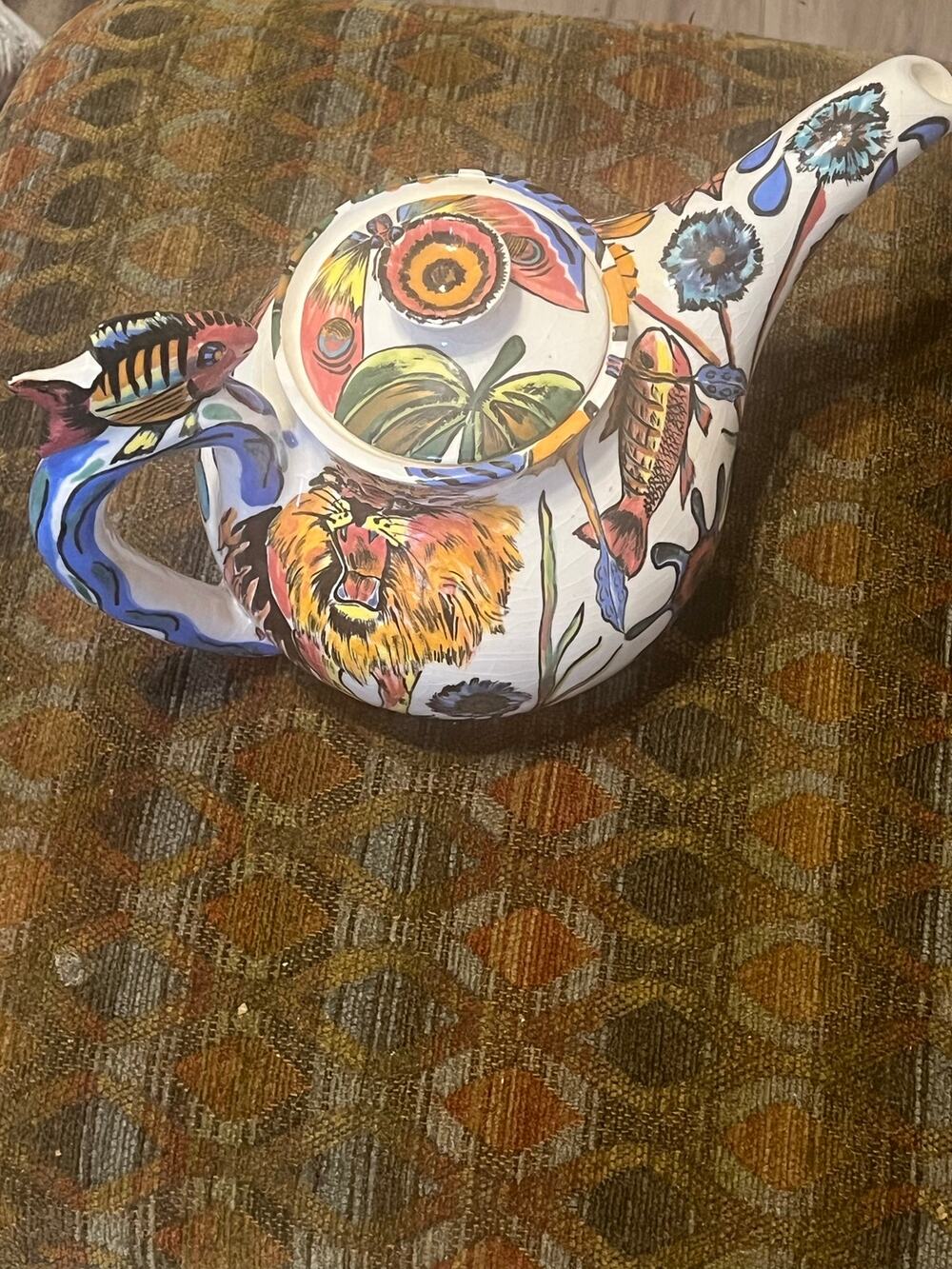 Authentic Zambezi Pottery Teapot – Victoria Falls, Zimbabwe – Signed by Fani